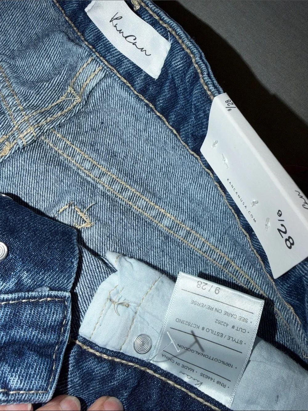 KanCan High Rise Distressed Button Fly Denim Shorts Size 9/28 NWT